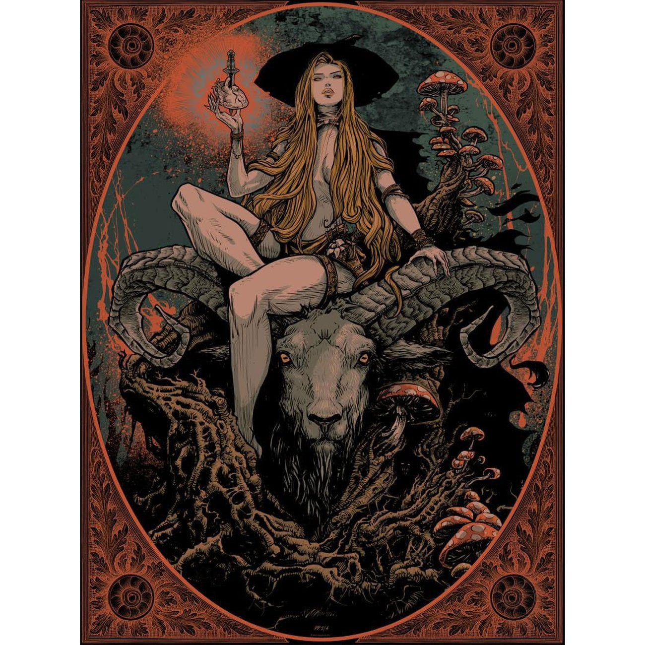 Productafbeelding Sideshow Originals kunstprint The Witch of the Woods 61 x 46 cm – oningelijst