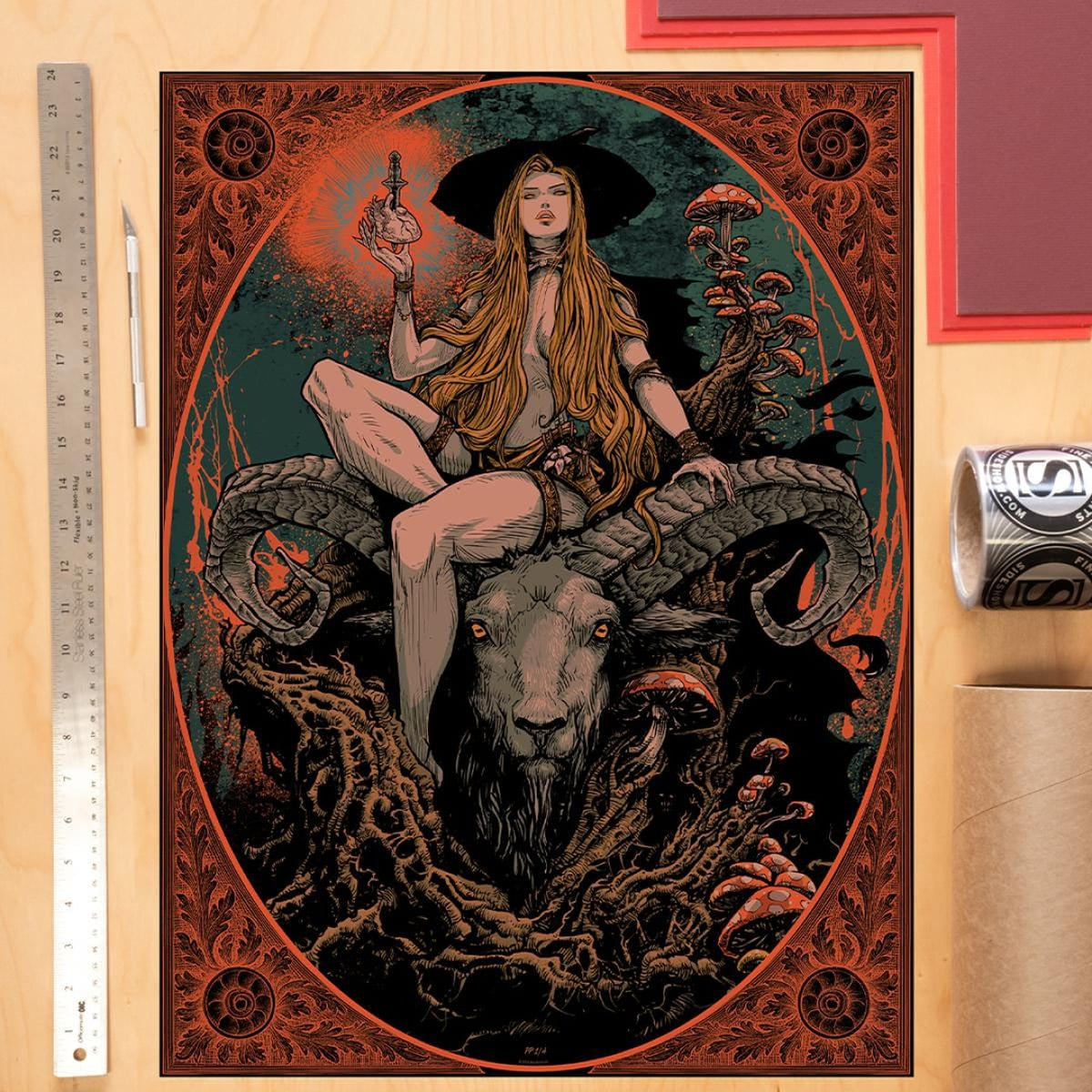 Productafbeelding Sideshow Originals kunstprint The Witch of the Woods 61 x 46 cm – oningelijst