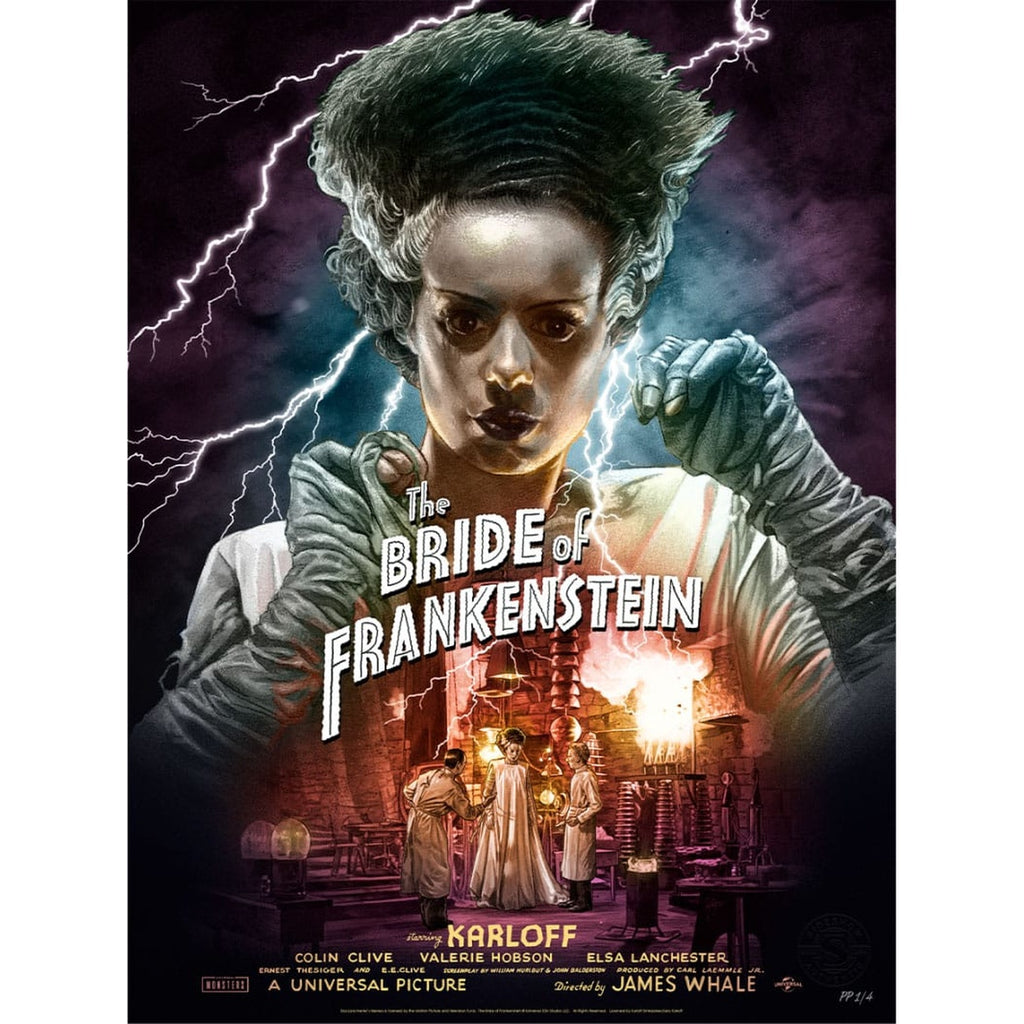 Productafbeelding Frankensteins Bruid Artprint Bride of Frankenstein (Color Variant) door Ruiz Burgos 61 x 46 cm – oningelijst