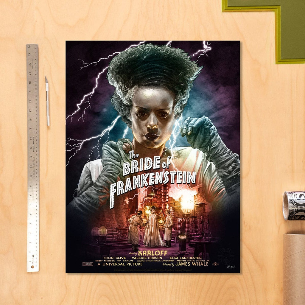 Productafbeelding Frankensteins Bruid Artprint Bride of Frankenstein (Color Variant) door Ruiz Burgos 61 x 46 cm – oningelijst