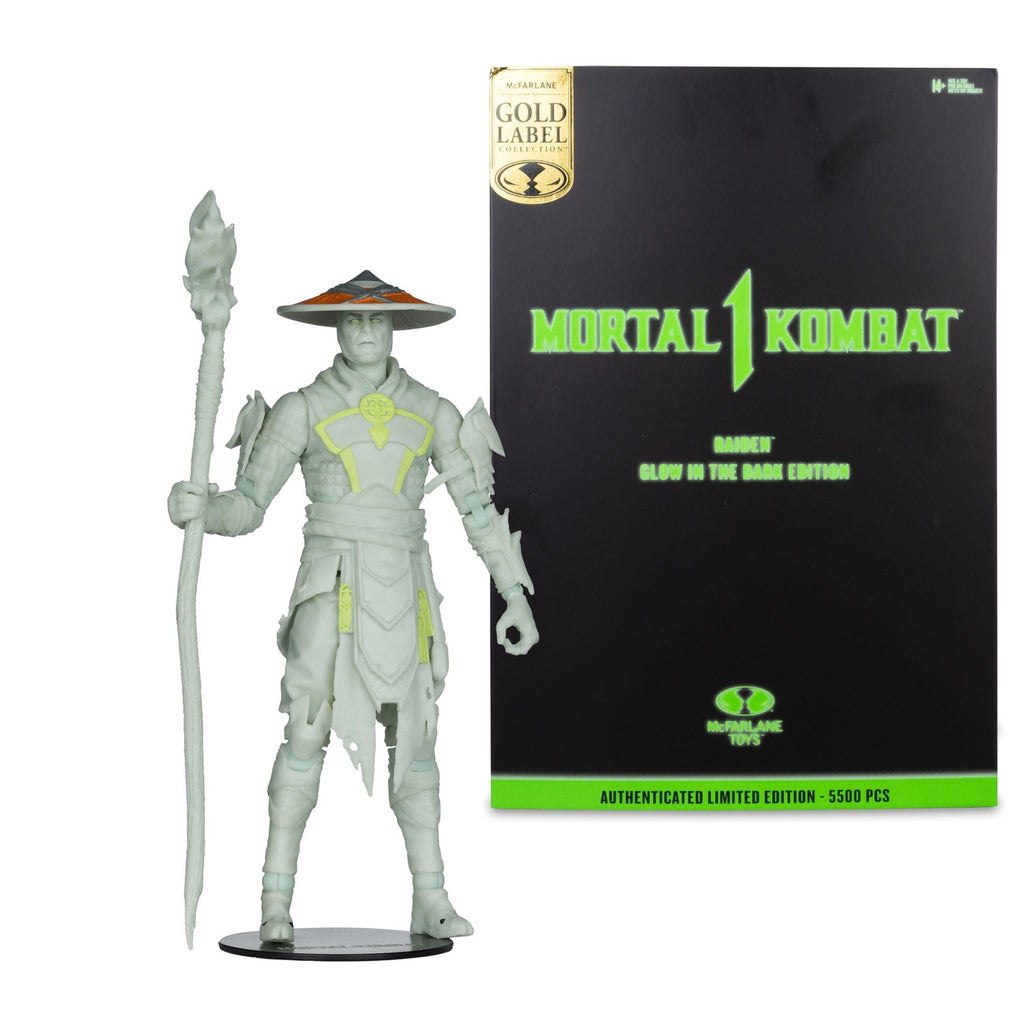 Productafbeelding Mortal Kombat Actiefiguur Glow in the Dark Edition Raiden (Gold Label) 18 cm