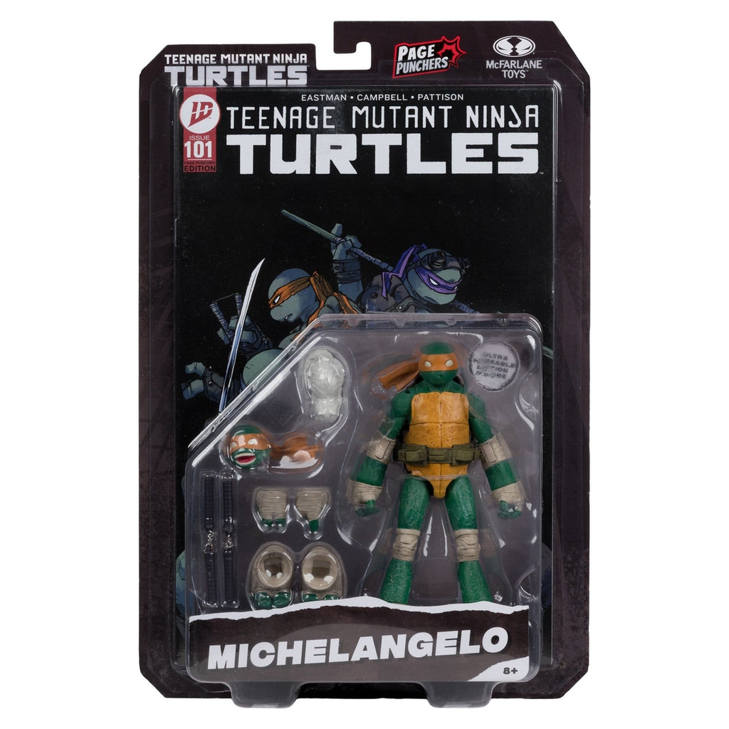 Productafbeelding Teenage Mutant Ninja Turtles Page Punchers actiefiguur Michelangelo 13 cm