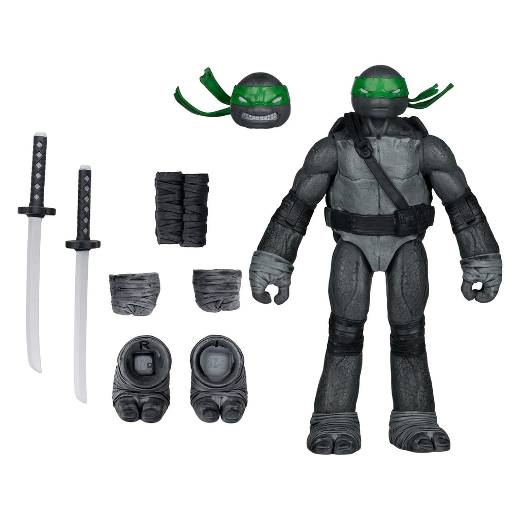 Productafbeelding Teenage Mutant Ninja Turtles Page Punchers actiefiguur Leonardo (Black White & Green) (Red Platinum Edition) 13 cm