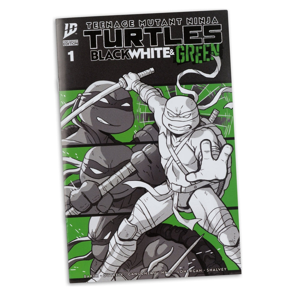 Productafbeelding Teenage Mutant Ninja Turtles Page Punchers actiefiguur Leonardo (Black White & Green) (Red Platinum Edition) 13 cm