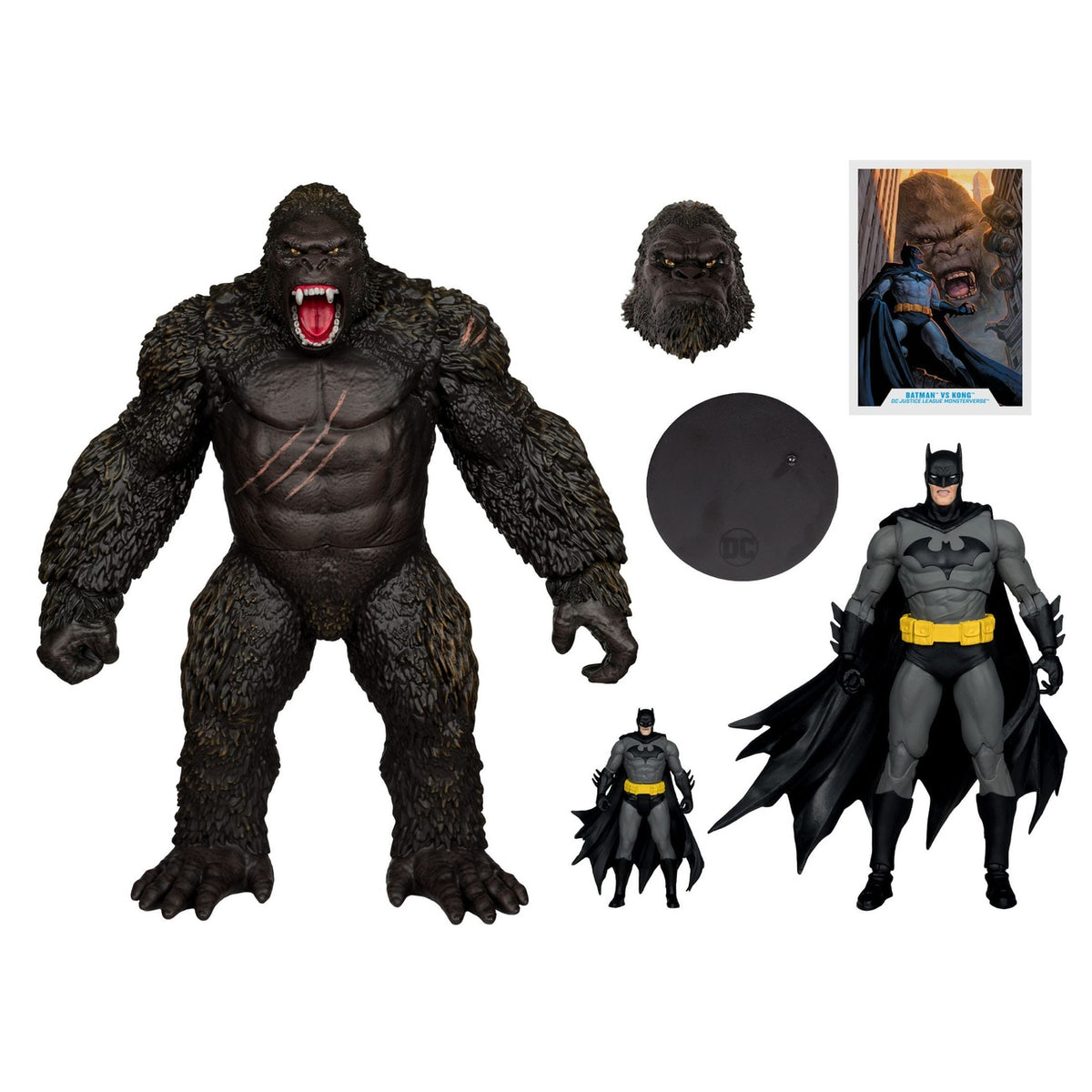 Productafbeelding DC Justice League Monsterverse DC Multiverse Actiefiguren 2-pack Batman & Kong 29 cm