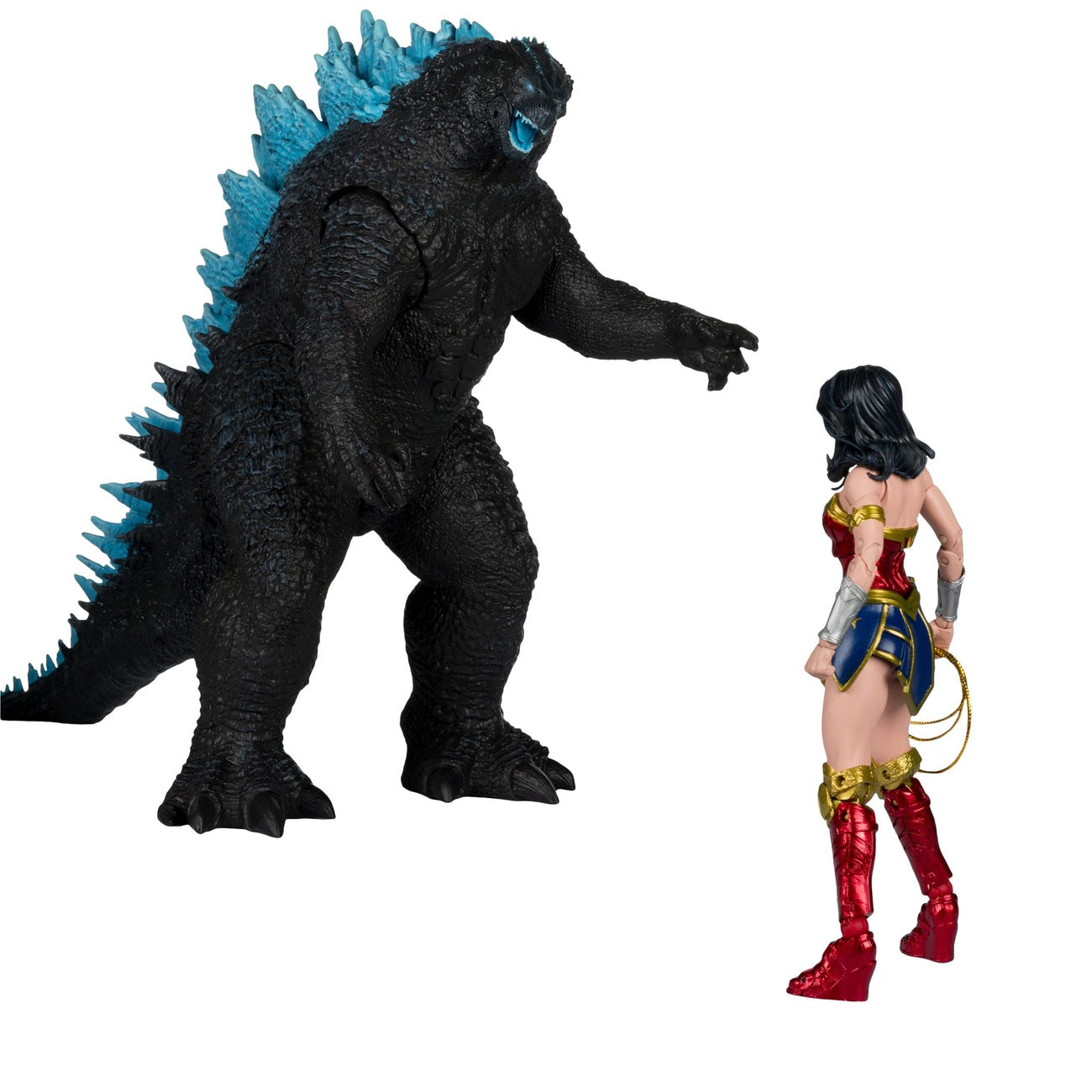 Productafbeelding DC Justice League Monsterverse DC Multiverse Actiefiguren 2-pack Wonder Woman vs. Atomic Blast Godzilla 18 cm