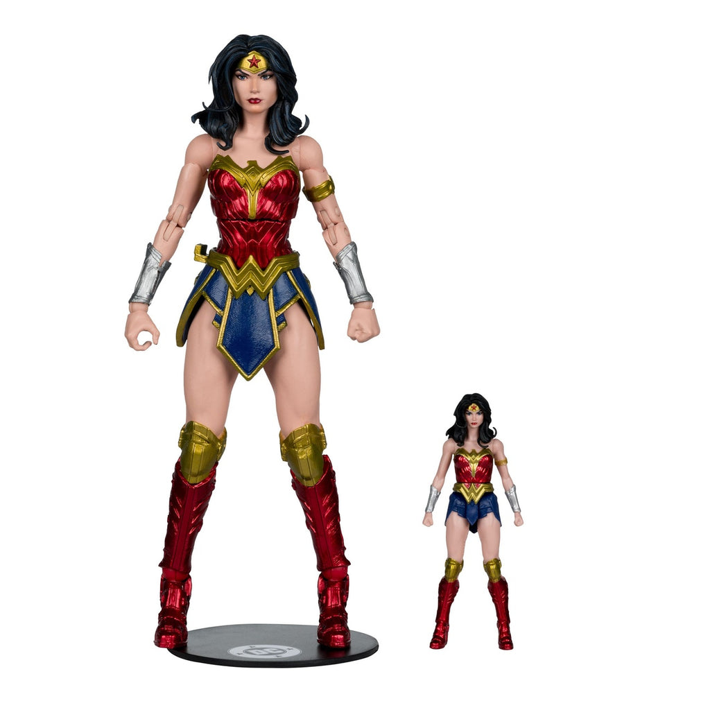 Productafbeelding DC Justice League Monsterverse DC Multiverse Actiefiguren 2-pack Wonder Woman vs. Atomic Blast Godzilla 18 cm