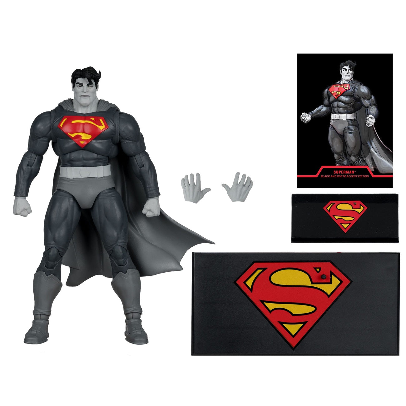 Productafbeelding DC Multiverse Actiefiguur Superman (The Dark Knight Returns) (Black & White Accent Edition) (Gold Label) 18 cm