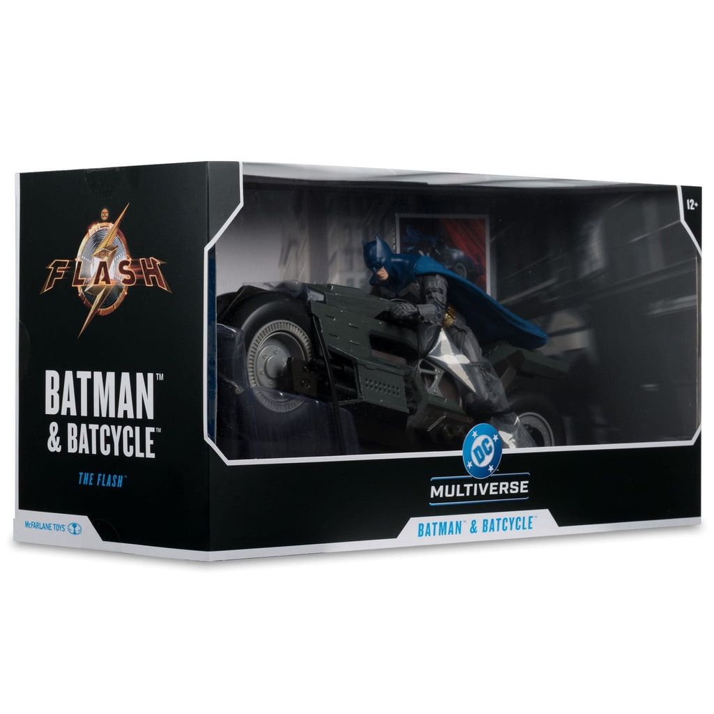 Productafbeelding The Flash DC Multiverse Voertuig Batcycle met Batman