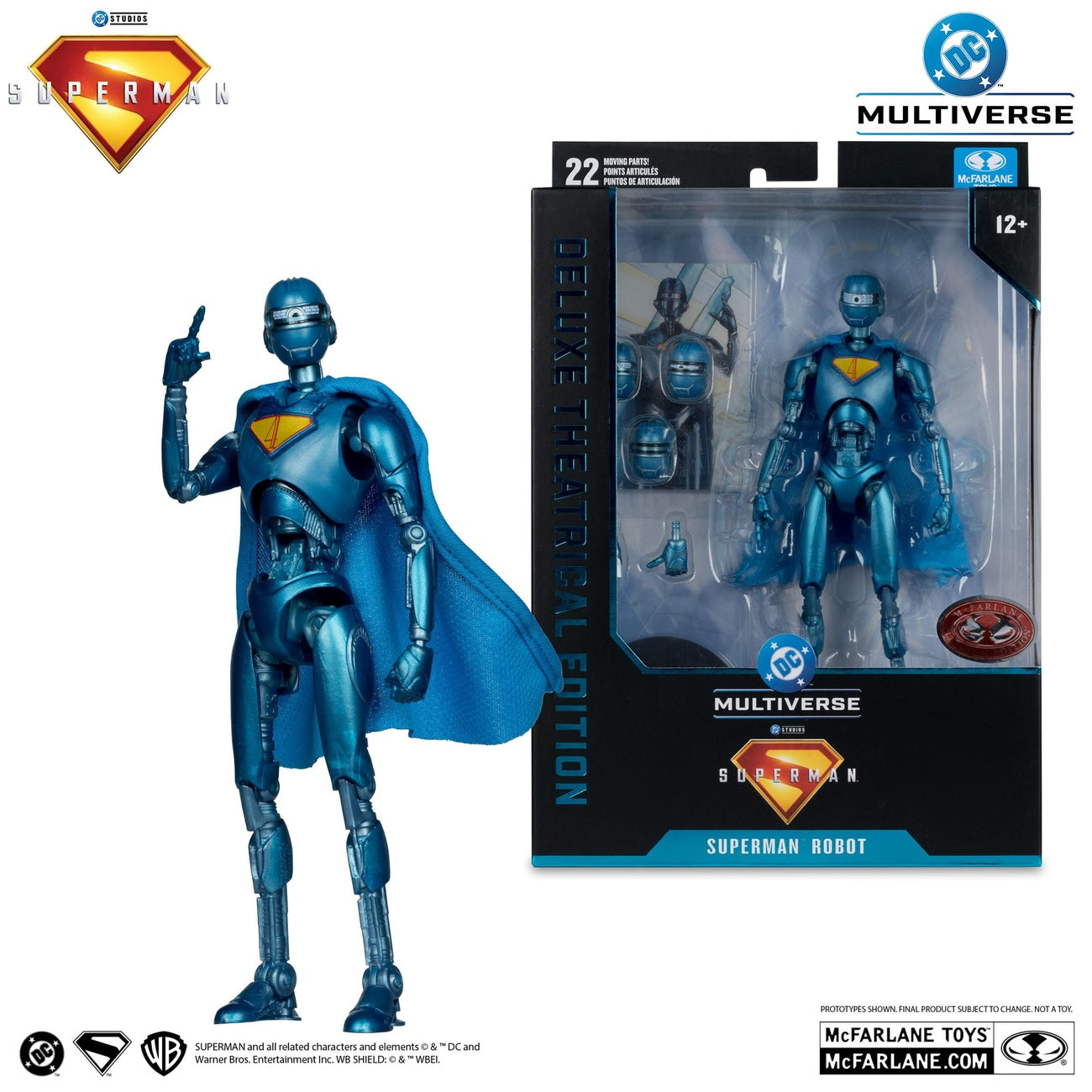 Productafbeelding Superman (2025) DC Multiverse deluxe actiefiguur Superman Robot (Red Platinum Edition) 18 cm