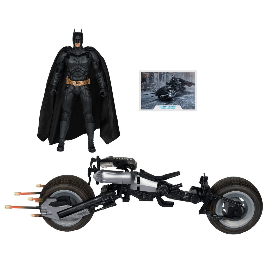 Productafbeelding The Dark Knight DC Multiverse actiefiguur met voertuig Batman & The Batpod 18 cm