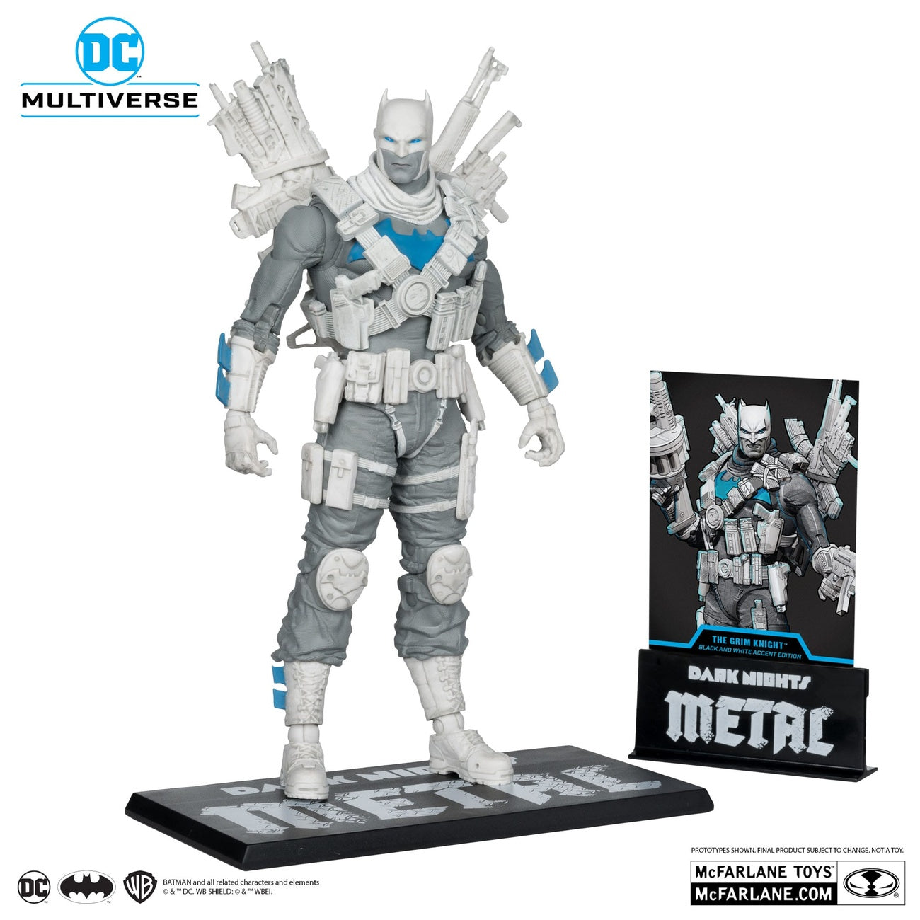 Productafbeelding DC Multiverse Actiefiguur The Grim Knight (Dark Nights: Metal) (Black & White Accent Edition) (Gold Label) 18 cm