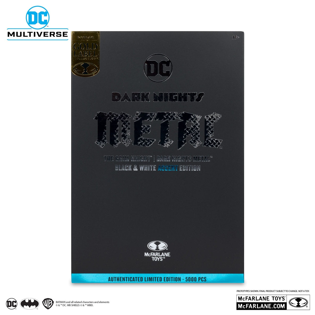 Productafbeelding DC Multiverse Actiefiguur The Grim Knight (Dark Nights: Metal) (Black & White Accent Edition) (Gold Label) 18 cm