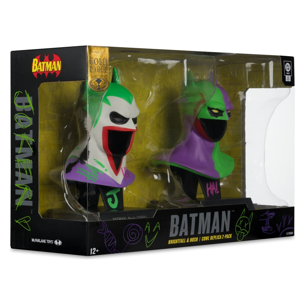 Productafbeelding Batman DC Direct Mini-replica 1/3 2-pack Batman Maskers Hush & Knightfall (Jokerized) (Gold Label) 18 cm