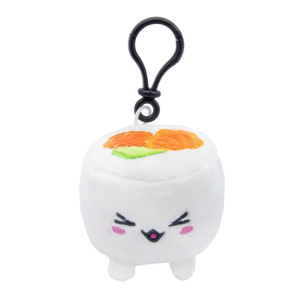 Productafbeelding Plushi knuffelfiguur met sleutelhanger Uramaki sushi met zalm 7 cm