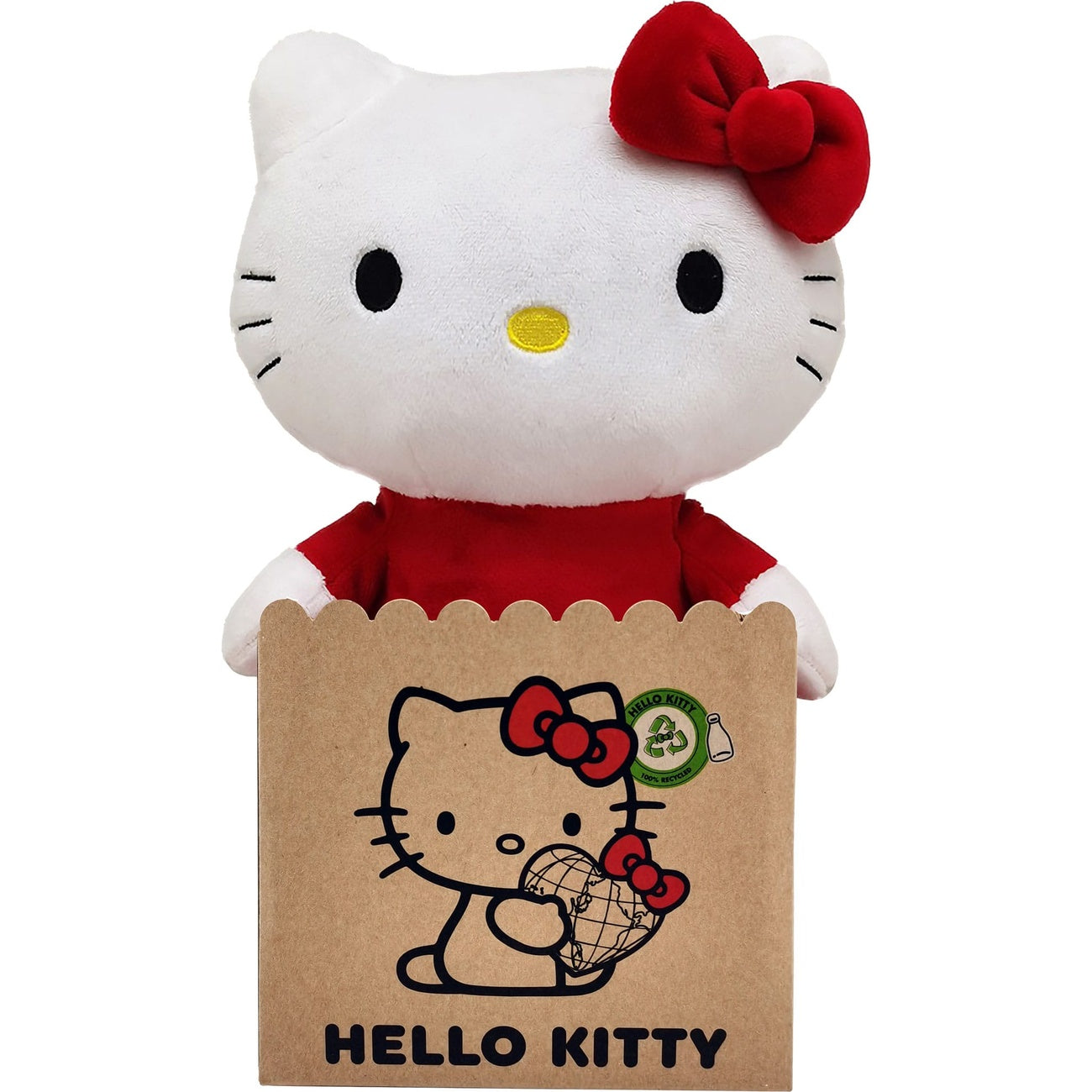 Productafbeelding Sanrio knuffelfiguur Hello Kitty met rode jurk 24 cm