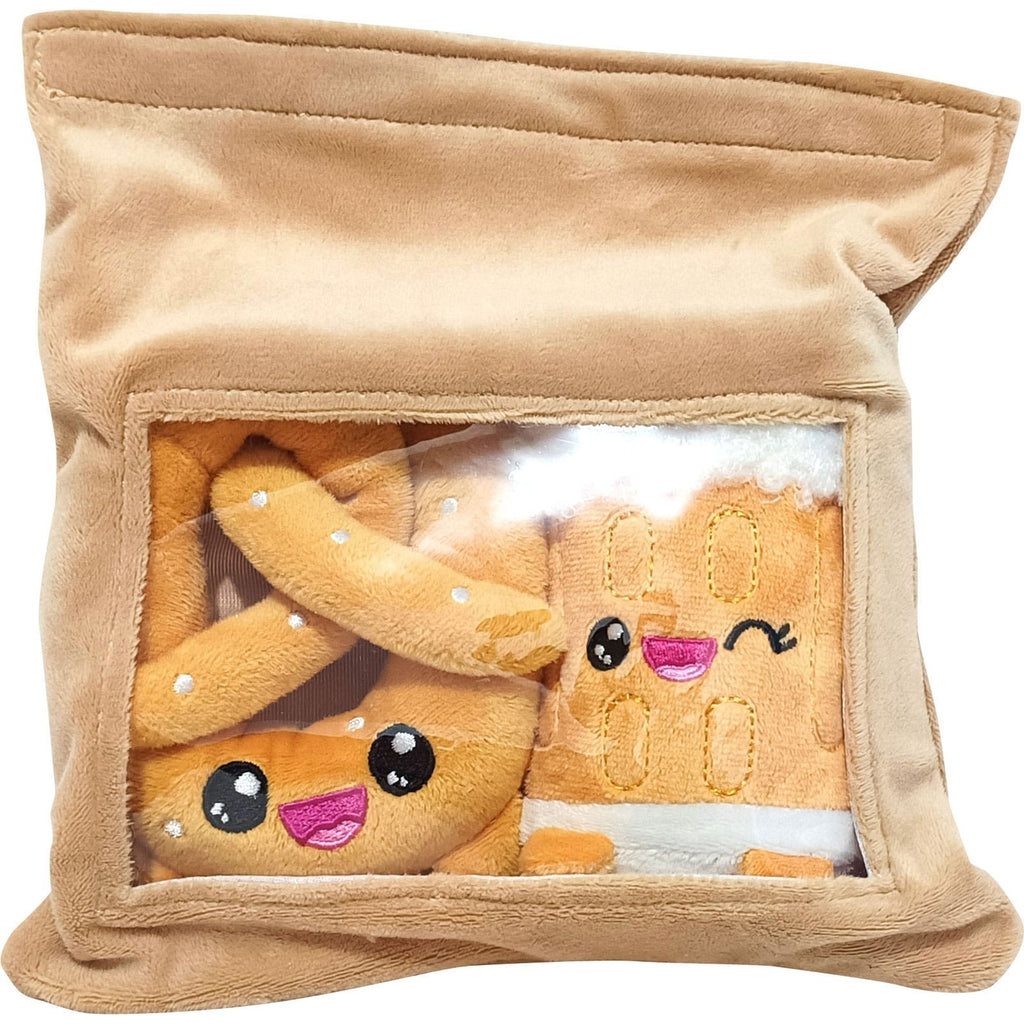 Productafbeelding Yummis Together pluchen figuren 2-pack Pretzel & Bier in Take Away Bag 21 cm