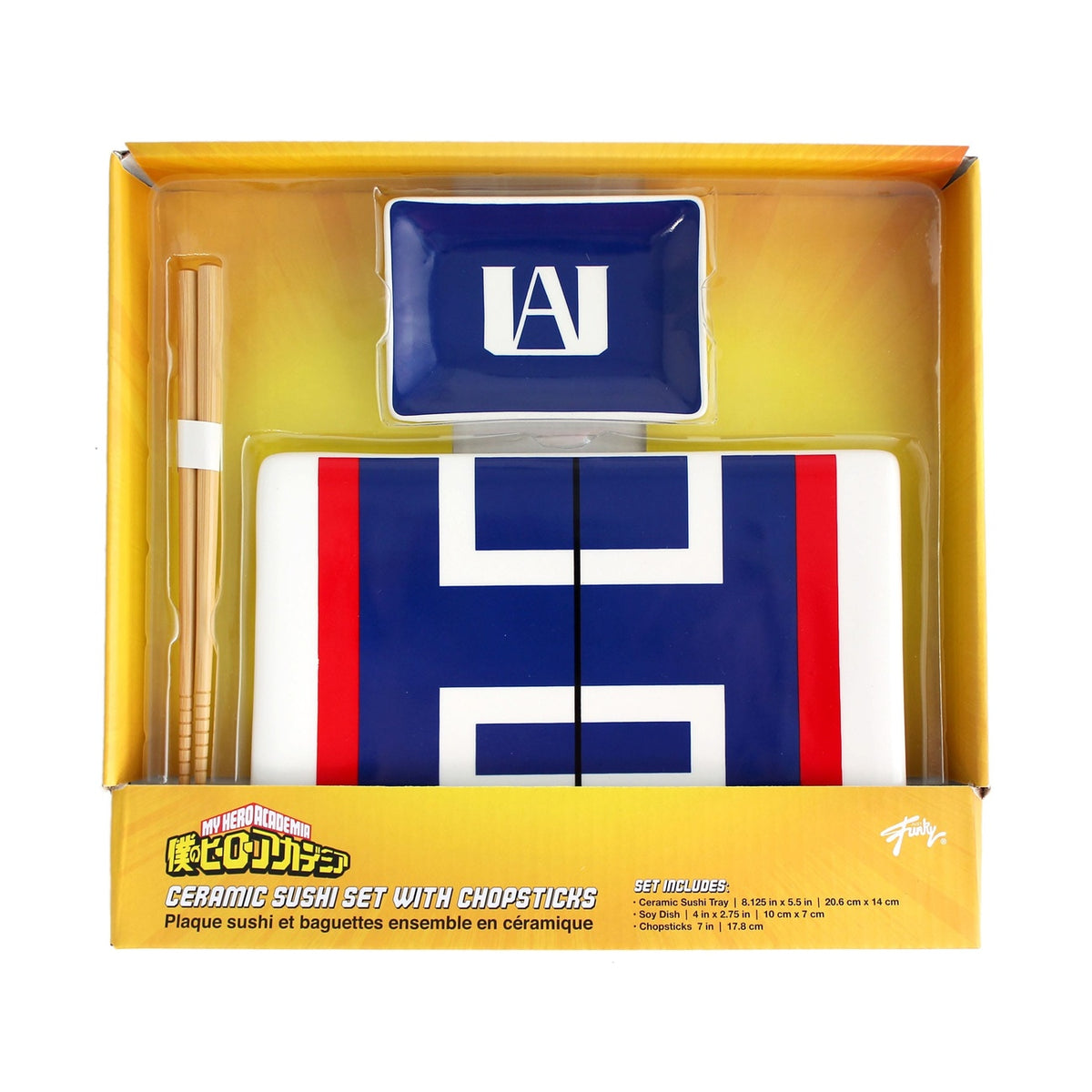 Productafbeelding My Hero Academia keramisch sushiset met eetstokjes UA