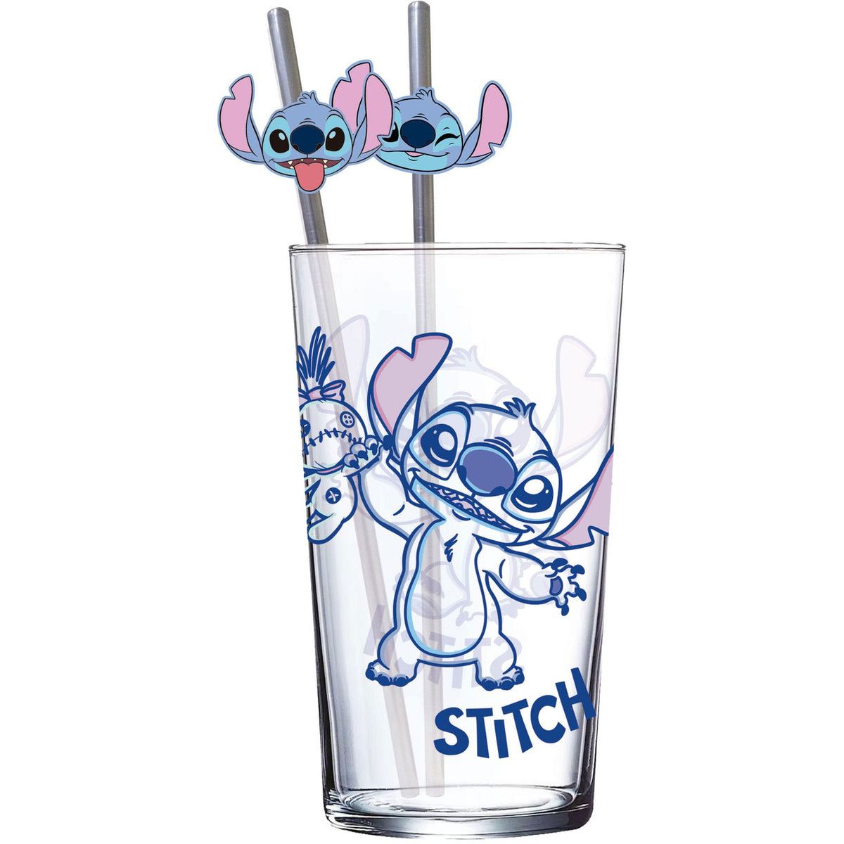 Productafbeelding Lilo & Stitch glazen tumbler met rietjes Stitch 485 ml