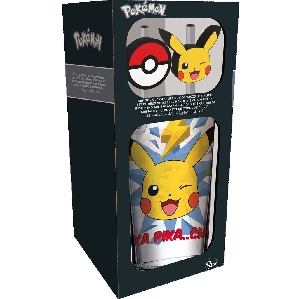 Productafbeelding Pokémon glazen tumbler met rietjes Pikachu 485 ml
