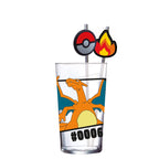 Productafbeelding Pokémon glazen tumbler met rietjes Charizard 480 ml