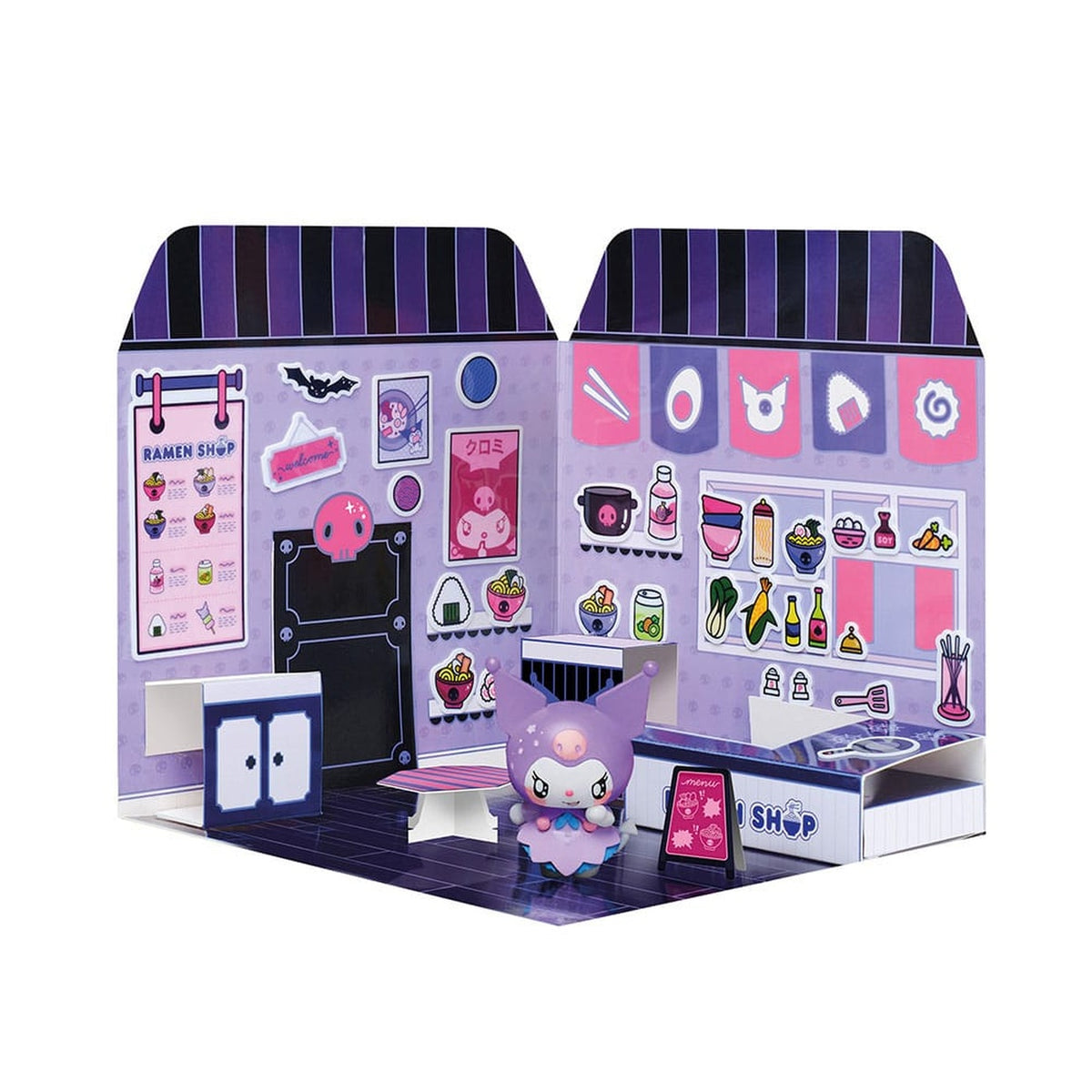 Productafbeelding Hello Kitty and Friends Mini Figuur Sticker House Kuromi Ramen Shop