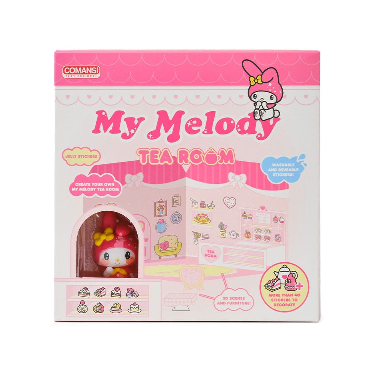 Productafbeelding Hello Kitty and Friends Mini Figuur Sticker House My Melody Tea Room