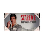 Productafbeelding Scarface Glasposter The World Is Yours (grijze achtergrond) 60 x 30 cm