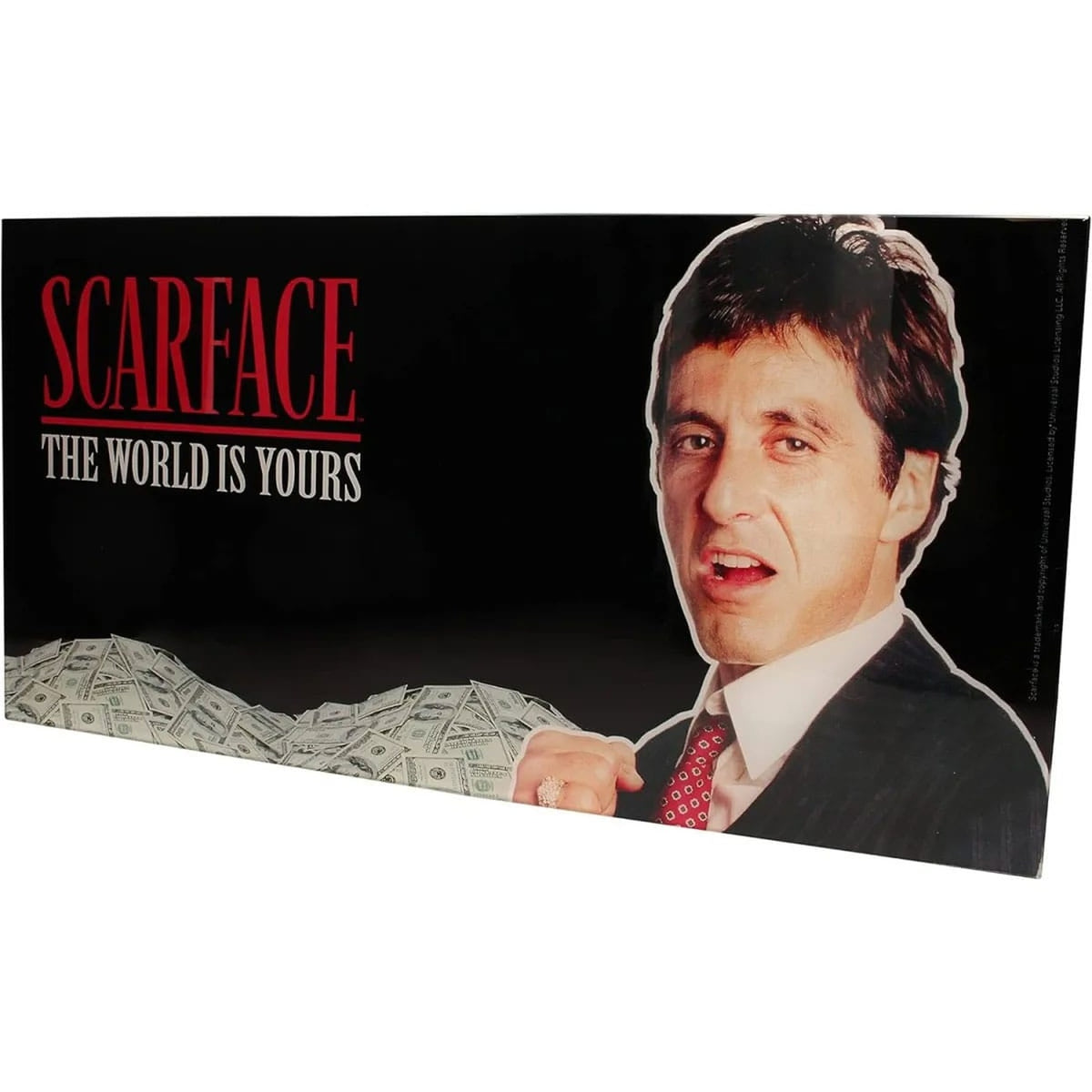 Productafbeelding Scarface glazen poster The World Is Yours (zwarte achtergrond) 60 x 30 cm