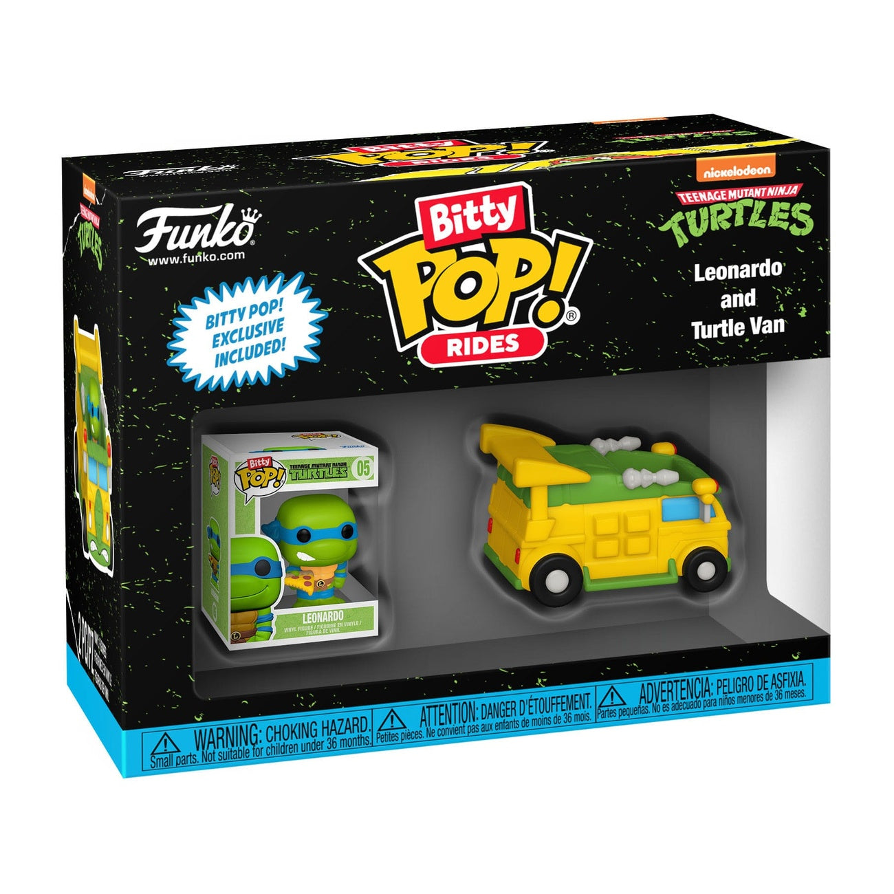 Productafbeelding Teenage Mutant Ninja Turtles POP! Rides vinylfiguur Leonardo met busje 2,5 cm