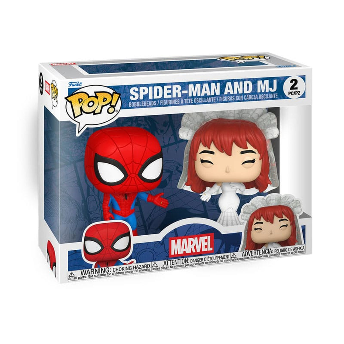 Productafbeelding Marvel POP! Vinyl Figuren 2-pack Superhero Couples – SM & MJ 9 cm