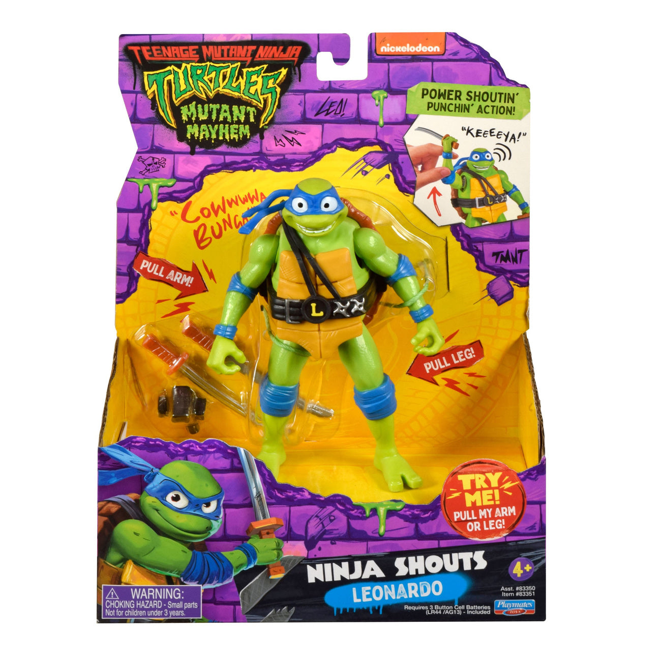 Productafbeelding Teenage Mutant Ninja Turtles: Mutant Mayhem Ninja Shouts actiefiguur Leonardo 14 cm