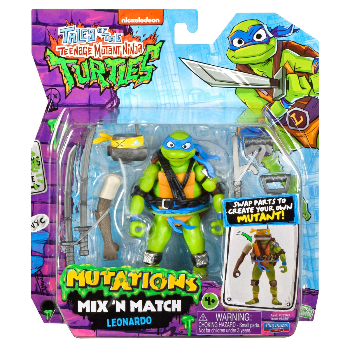 Productafbeelding Tales of the Teenage Mutant Ninja Turtles Mix 'n Match Leonardo actiefiguur 12 cm