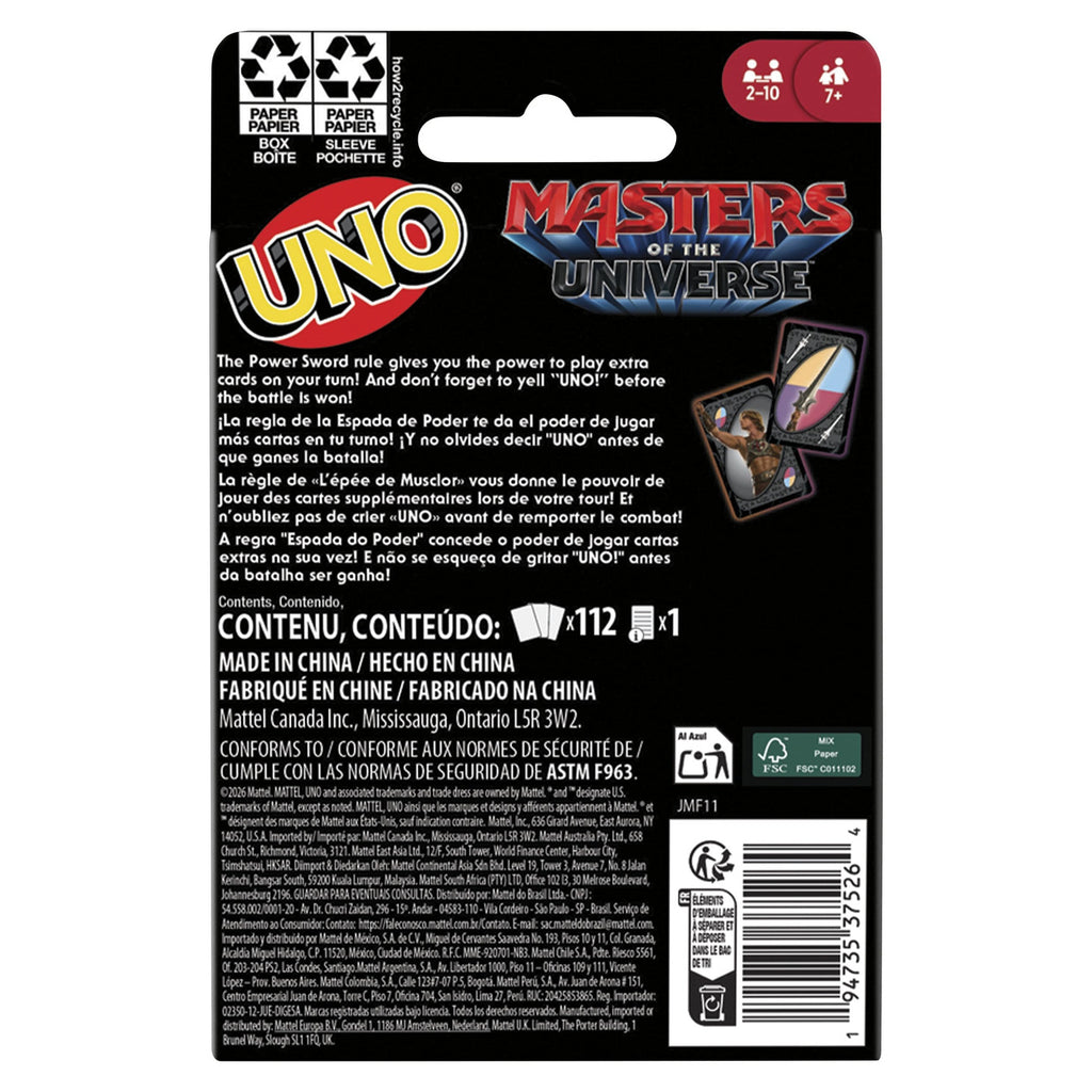 Productafbeelding Masters of the Universe 2026 Movie UNO Kaartspel