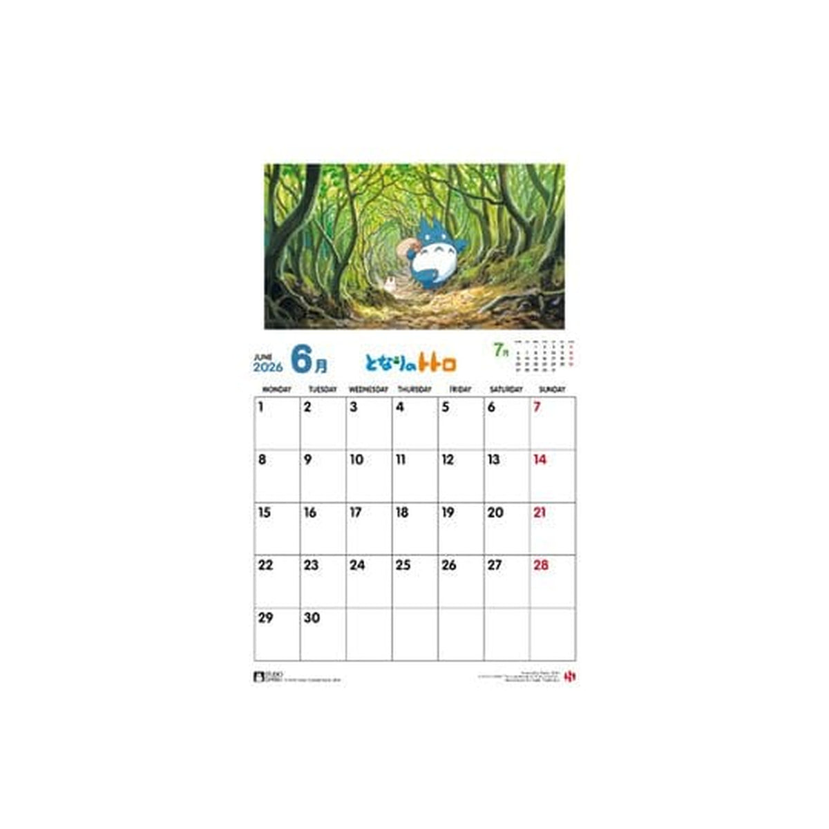 Productafbeelding Mijn buur Totoro Kalender 2026 *Engelse versie*