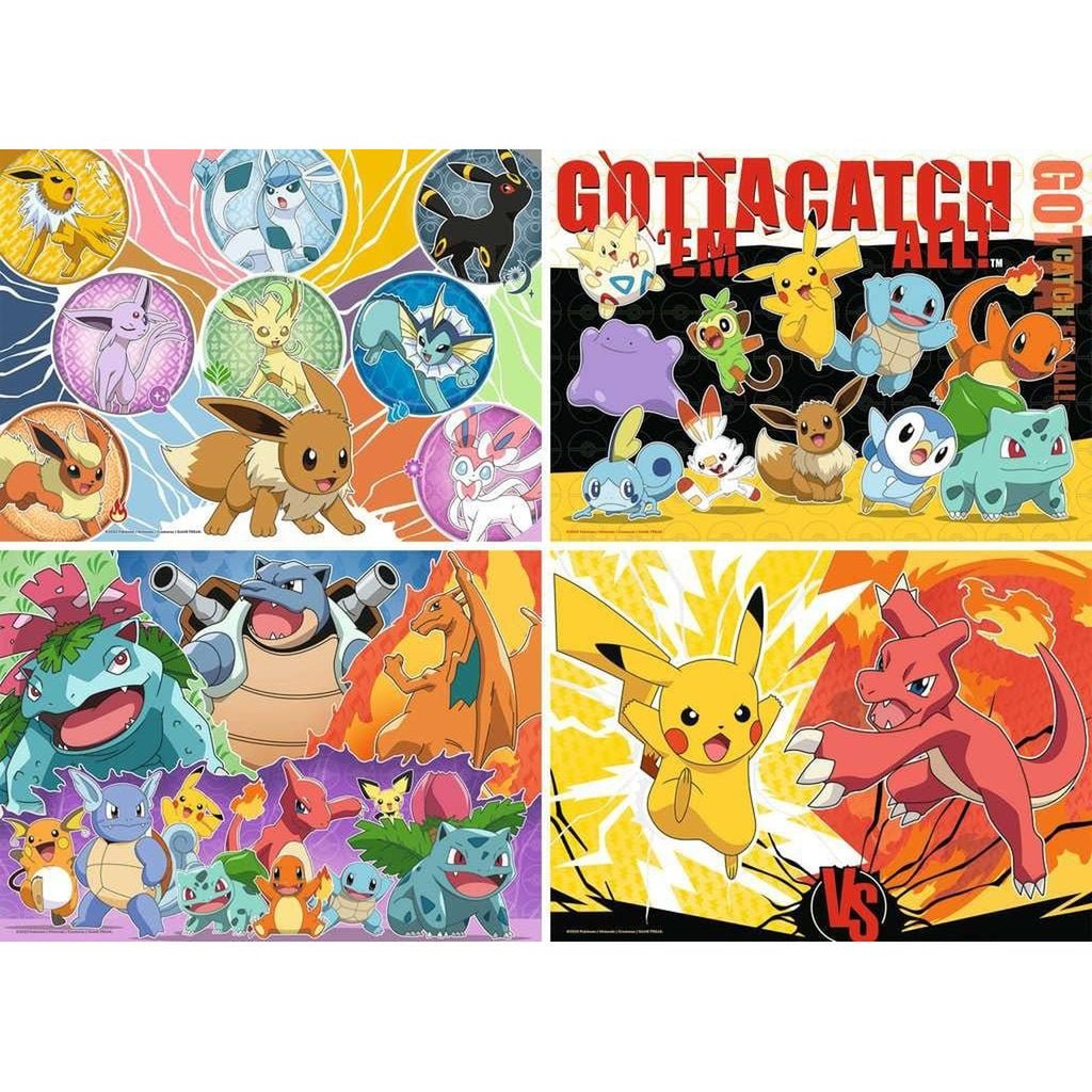 Productafbeelding Pokémon Puzzels 4-pack Pokémon-Vrienden (4x100 stukjes)