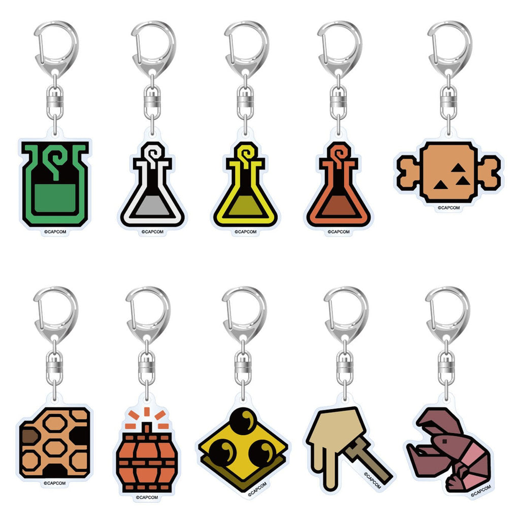 Productafbeelding Monster Hunter Wilds acryl sleutelhanger Item Icon 6 cm assortiment (10)