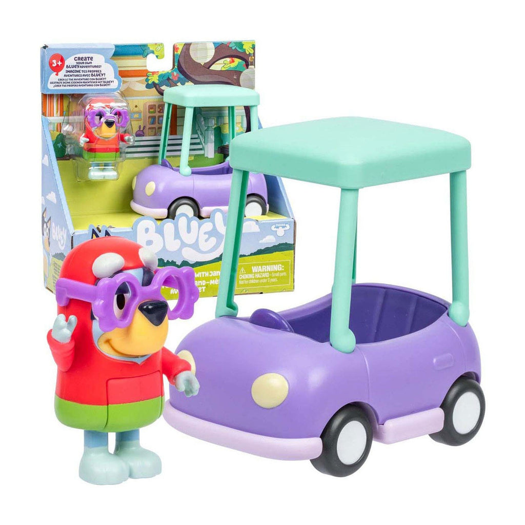 Productafbeelding Bluey minifiguur speelset Janet & Oma’s auto