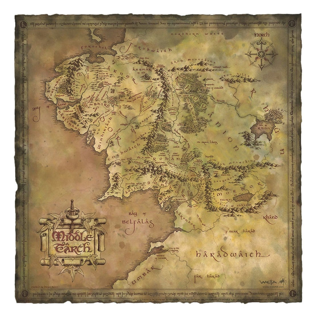 Productafbeelding The Lord of the Rings Artprint Parchment Map of Middle-earth 59 x 30 cm