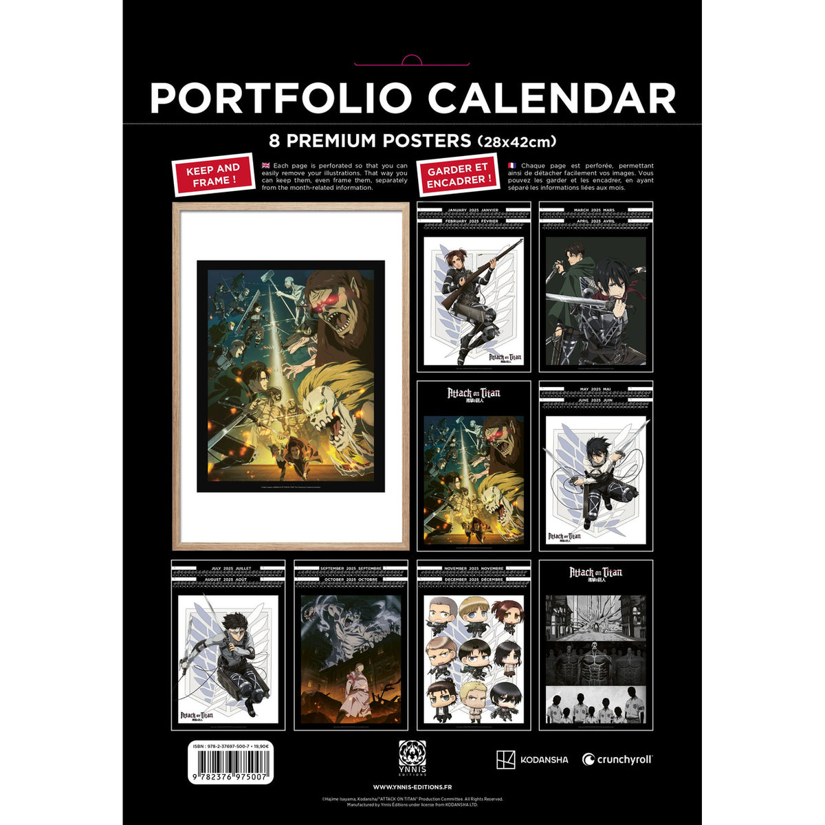 Productafbeelding Attack on Titan Portfolio Kalender 2025 *Engelse versie*