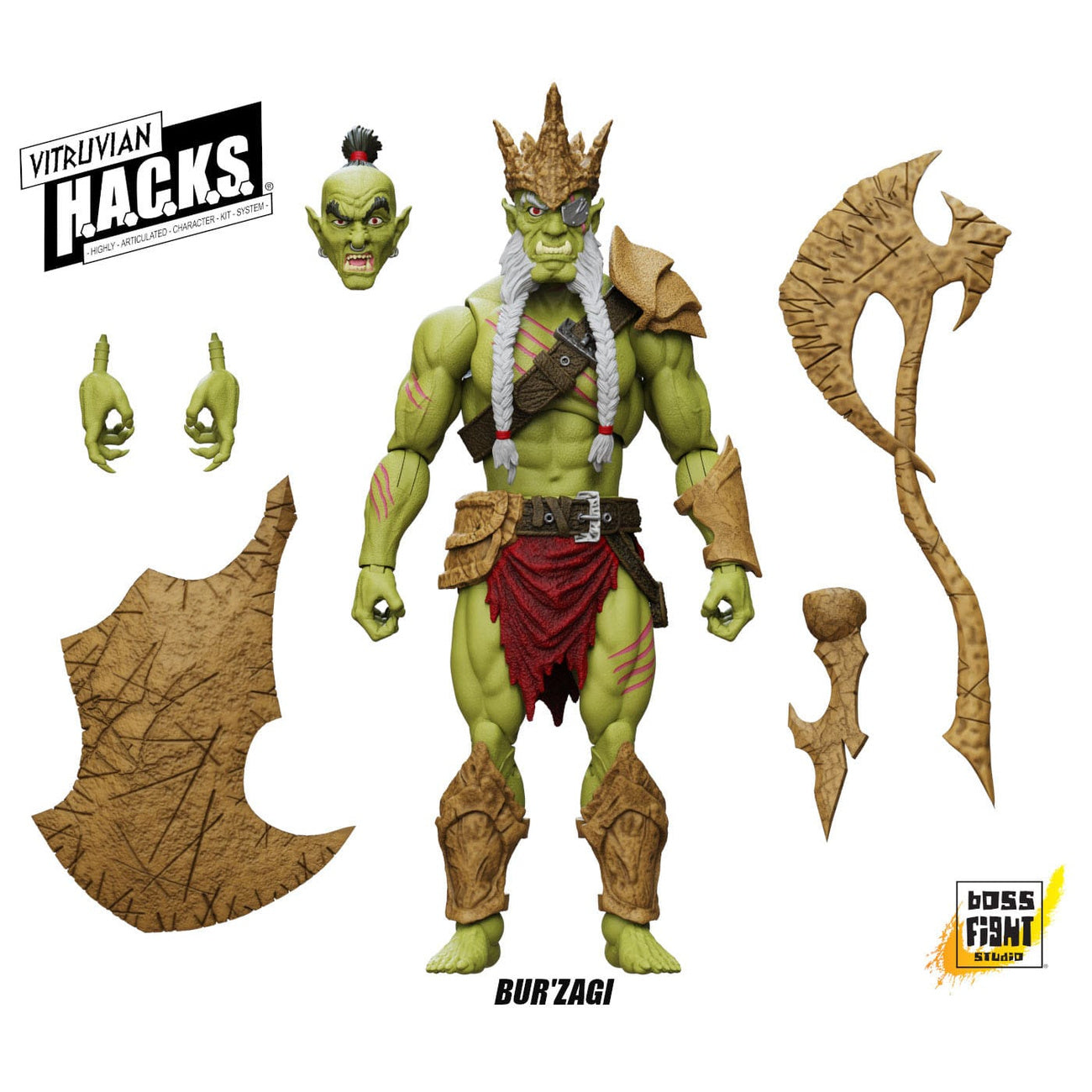 Productafbeelding Vitruvian H.A.C.K.S. Actiefiguur Mighty Orc Sovran Bur'Zagi