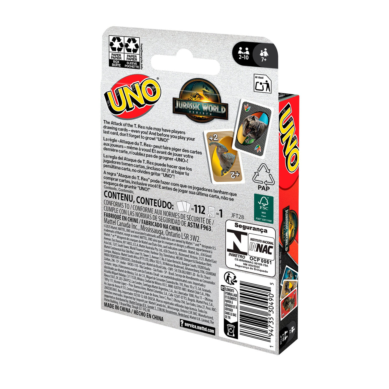 Productafbeelding Jurassic World: De Wedergeboorte UNO Kaartspel