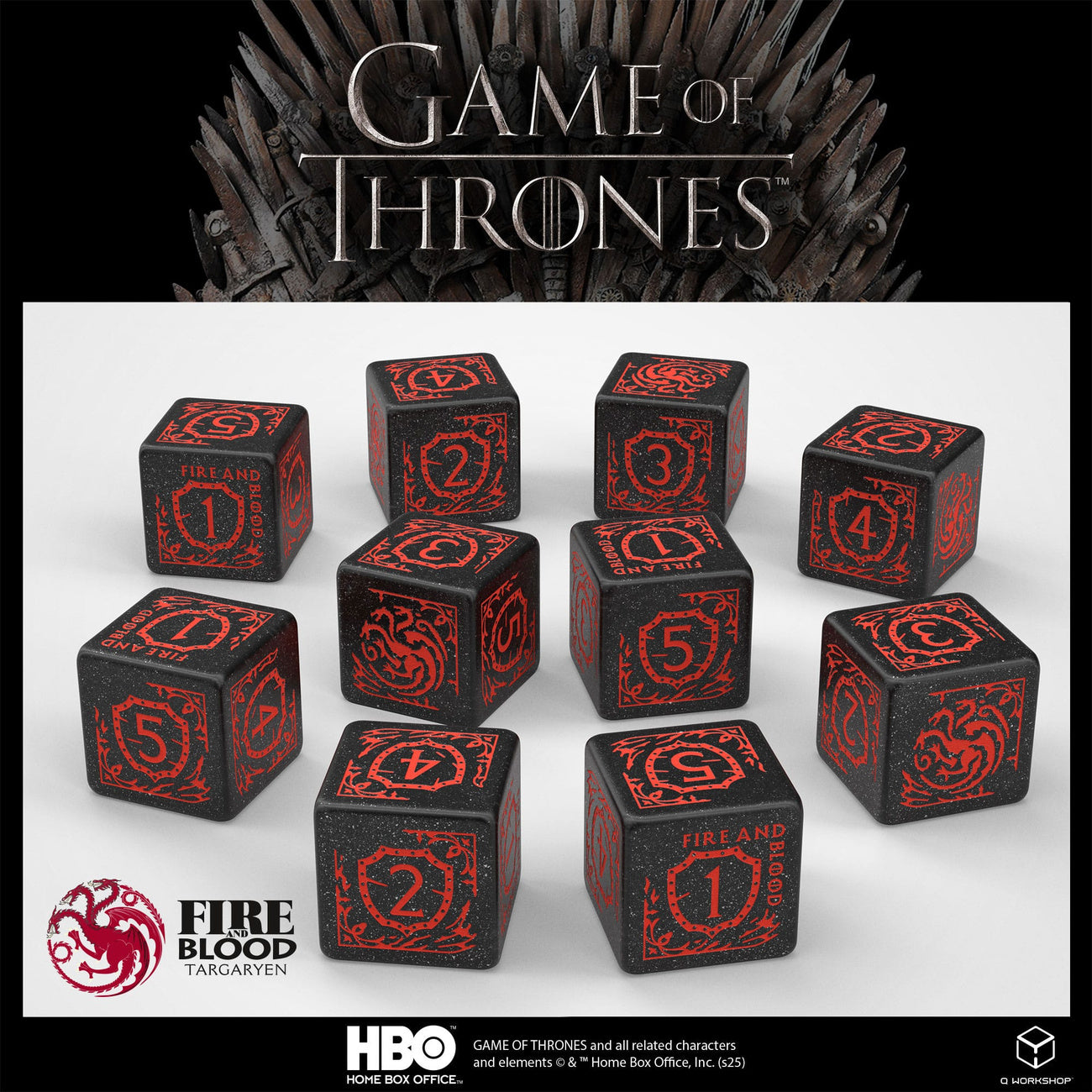 Productafbeelding Game of Thrones Dobbelstenset Targaryen 10xD6 (10)