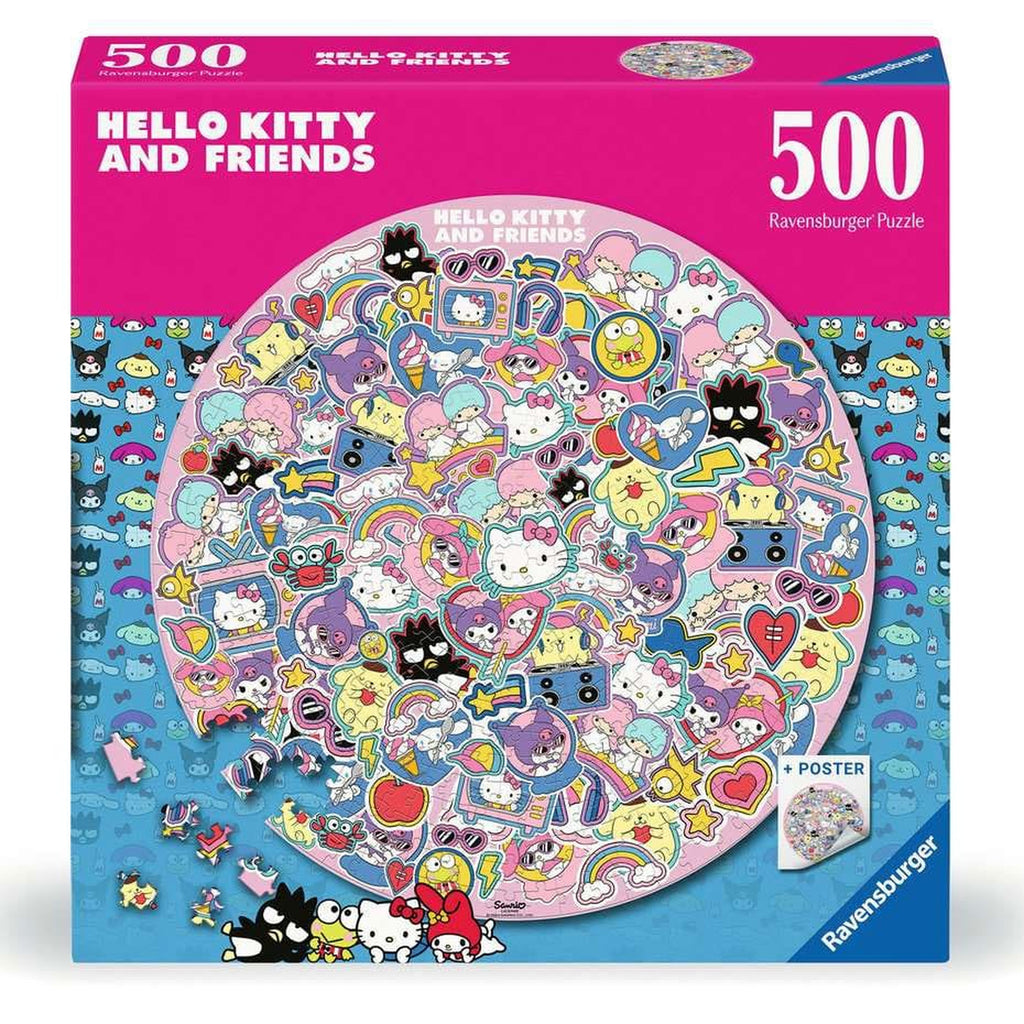 Productafbeelding Hello Kitty and Friends Rond Puzzel (500 Stukjes)