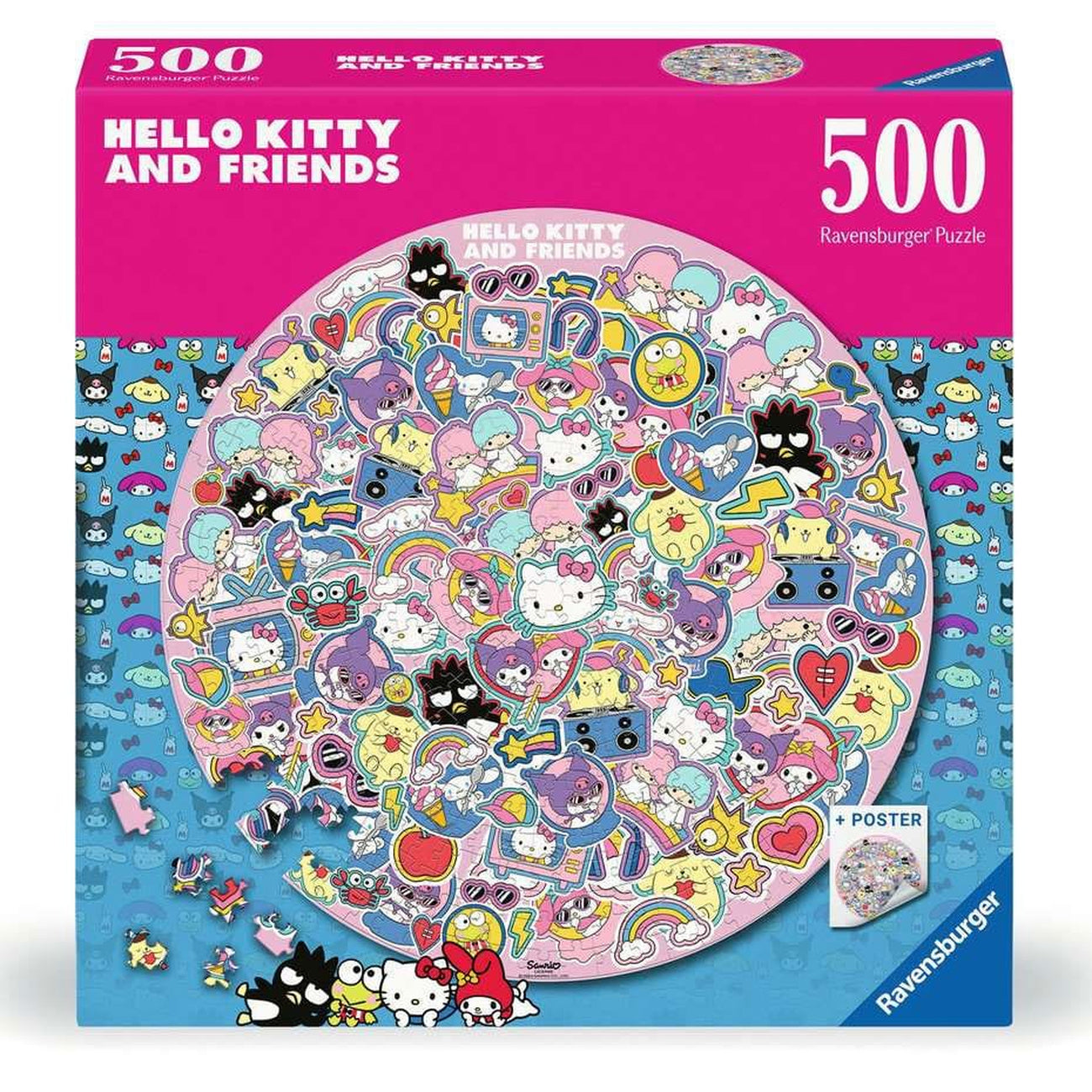 Productafbeelding Hello Kitty and Friends Rond Puzzel (500 Stukjes)