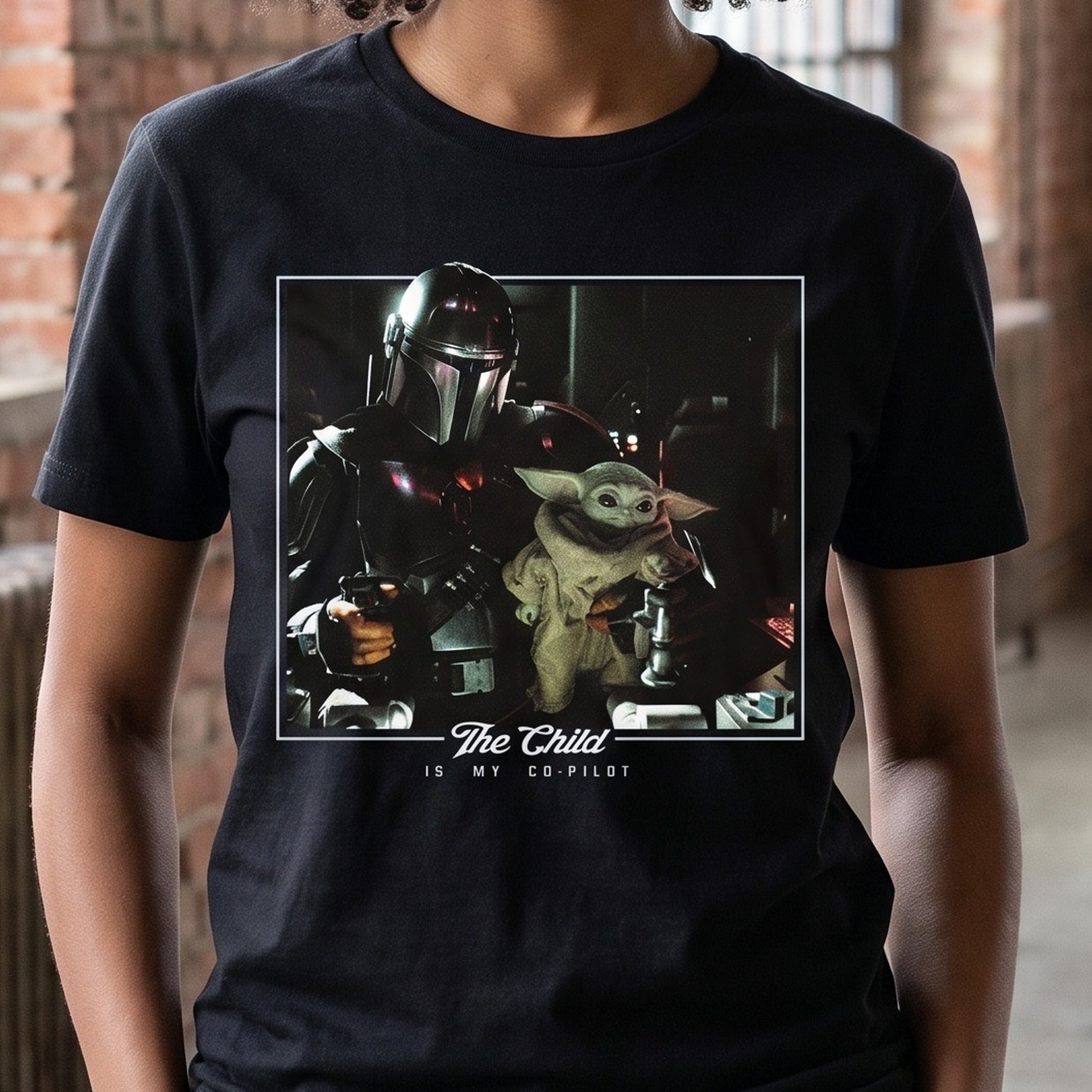 Productafbeelding The Child is My Co-Pilot T-shirt zwart - Star Wars The Mandalorian