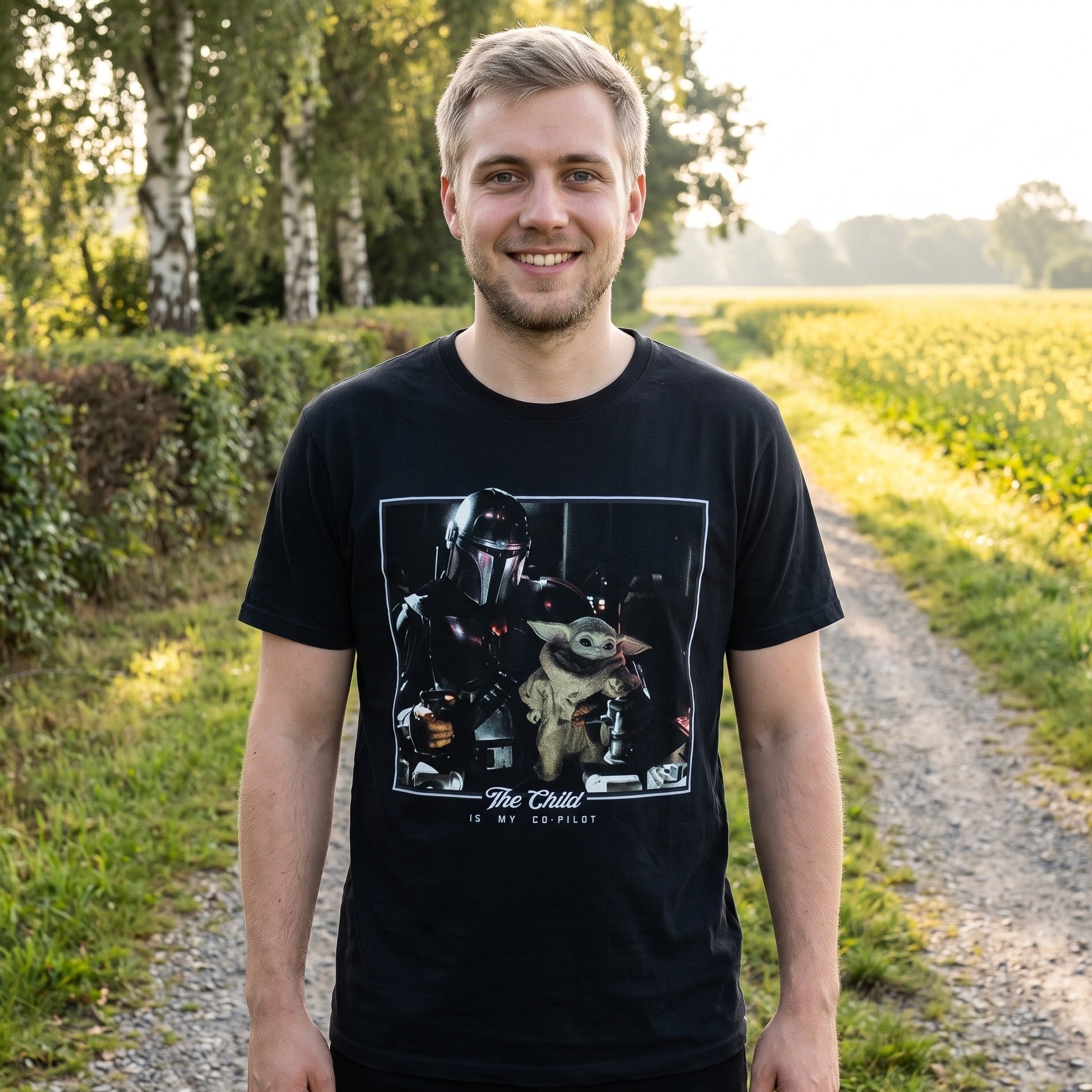 Productafbeelding The Child is My Co-Pilot T-shirt zwart - Star Wars The Mandalorian