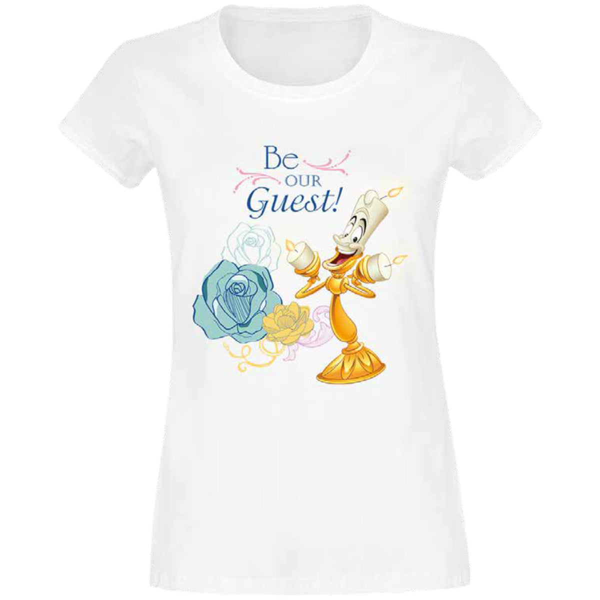 Productafbeelding Belle en het Beest - Be Our Guest dames T-shirt wit