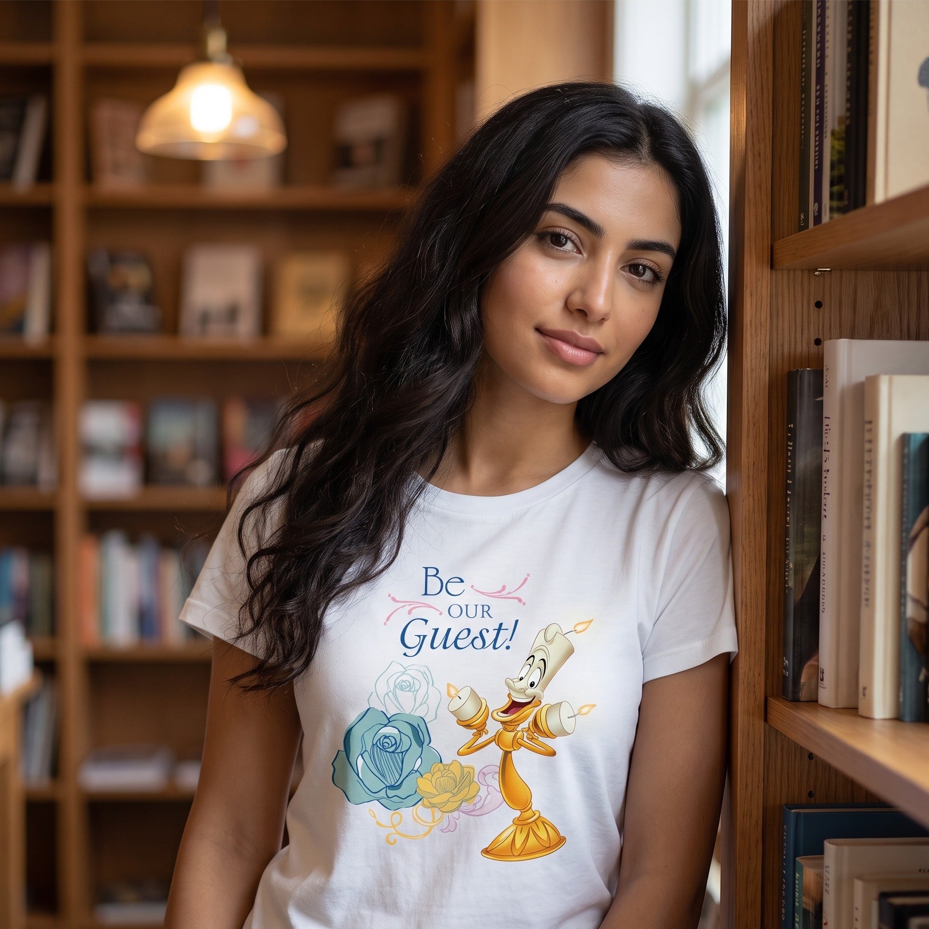 Productafbeelding Belle en het Beest - Be Our Guest dames T-shirt wit