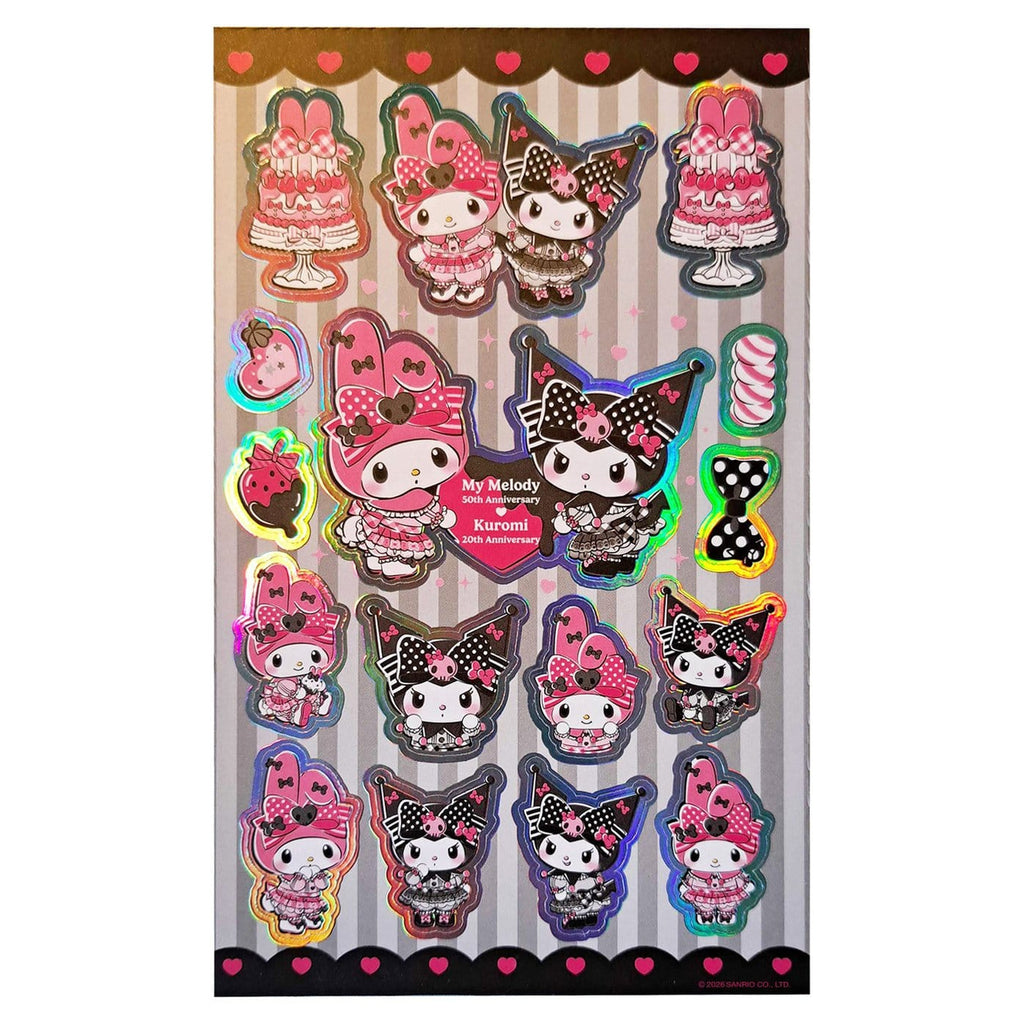 Productafbeelding Sanrio Pink Black Party Series Stickerset Kuromi & My Melody